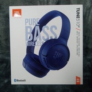 JBL TUNE 510BT Wireless Bluetooth On-Ear Headphones with Pure Bass Sound (Blue)